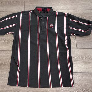 Nebraska Huskers Embroidered Stripe Polo Shirt Mens XXL Vintage Collegiate